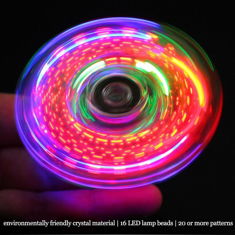 LED Glow Crystal Gyro spinner | Antistresová hračka - Pandoo